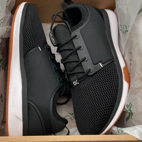 Kuru ATOM Jet Black & white Sneakers size 10 Wide - Picture 4 of 9